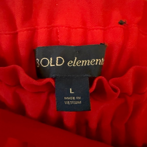 BOLD elements Red Ruffled Waist Pants - Picture 5 of 6